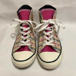 Junior girls high top Converse multi colored